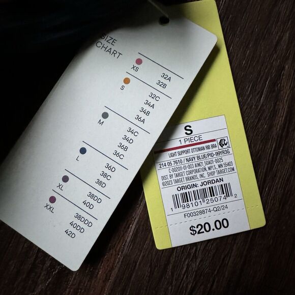 Women's Light Support Soft Ribbed Bra - All in Motion™ Small S Dark Blue NWT - Picture 5 of 10